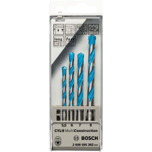 Bosch CYL9 MultiConstruction Drill Bit Kit Silver and Blue