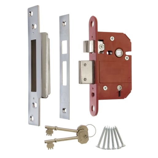 ERA Fortress Mortice 5 Lever Deadlock Satin Chrome 2.5mm