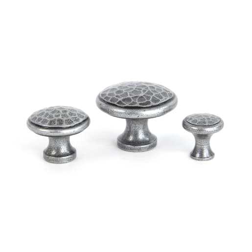 From The Anvil Pewter Hammered Cabinet Knob - Medium