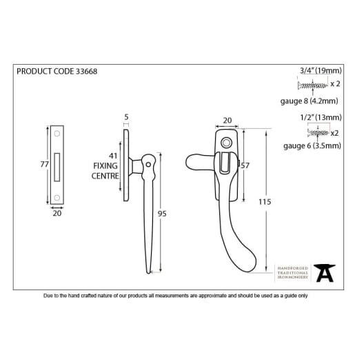 From The Anvil Pewter Handmade Peardrop Fastener