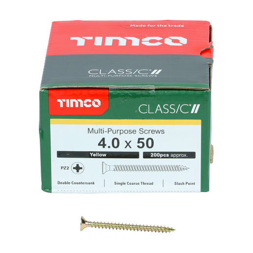 TIMco Classic Pozi Countersunk Wood Screw 4 x 50mm Box of 200