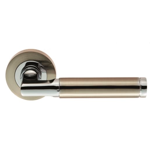 Carlisle Brass Belas Lever on Rose Latch Satin Nickel/Polished Chrome