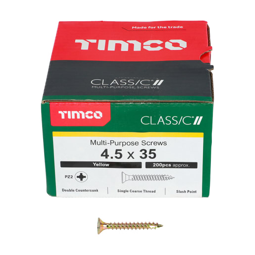 TIMco Classic Multi-Purpose Double Countersunk Screws 4.5 Gauge 35mm Box of 200