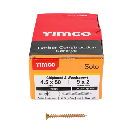 TIMco Solo XR Countersunk Head Screw 50 x 4.5mm Box of 200