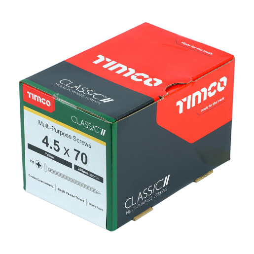 TIMco Classic Multi-Purpose Double Countersunk Screws 4.5 Gauge 70mm Box of 200