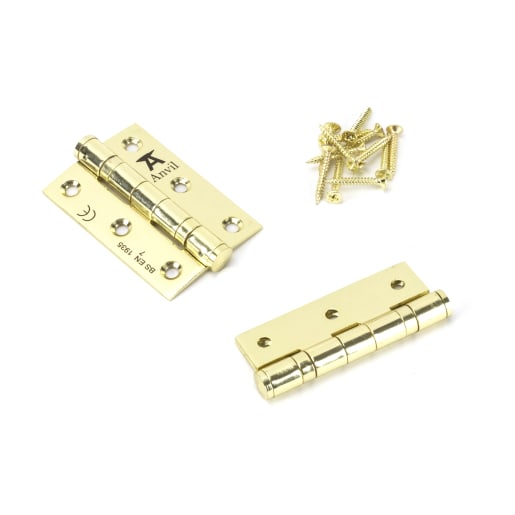 From the Anvil Ball Bearing Butt Hinge 76mm Polished Brass (Pair)