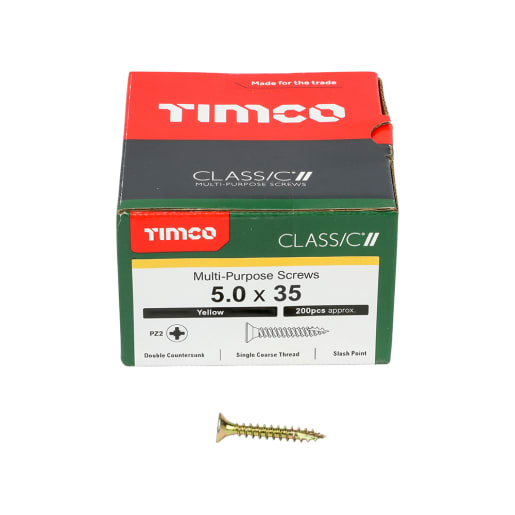 TIMco Classic Multi-Purpose Double Countersunk Screws 5 Gauge 35mm L Box of 200