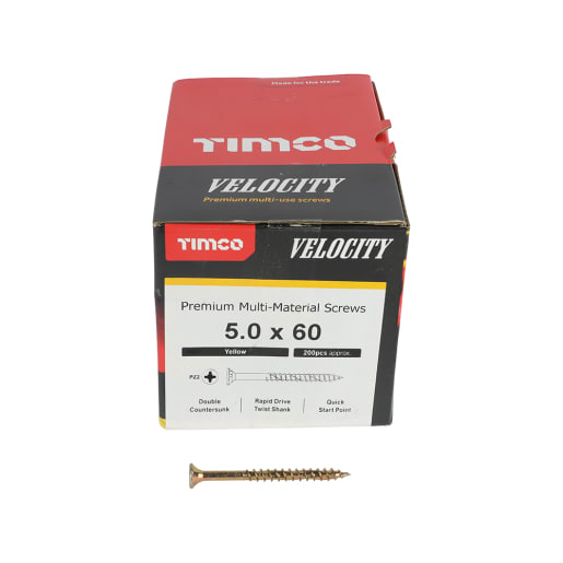 TIMco Velocity Premium Wood Screw 60 x 5mm (L x Diameter) Box of 200