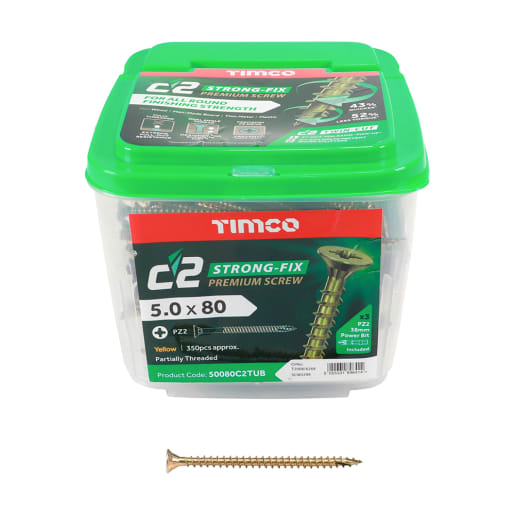 TIMCO Classic C2 Screw 80 x 5mm (L x Diameter) Box of 350