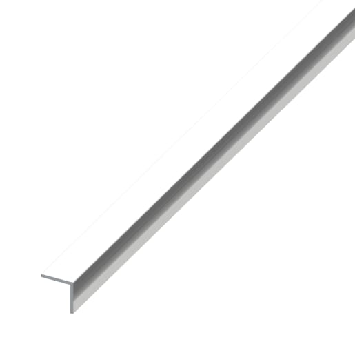 Rothley Chrome Effect Anodised Aluminium Equal Sided Angle Bar 1m x15x1mm