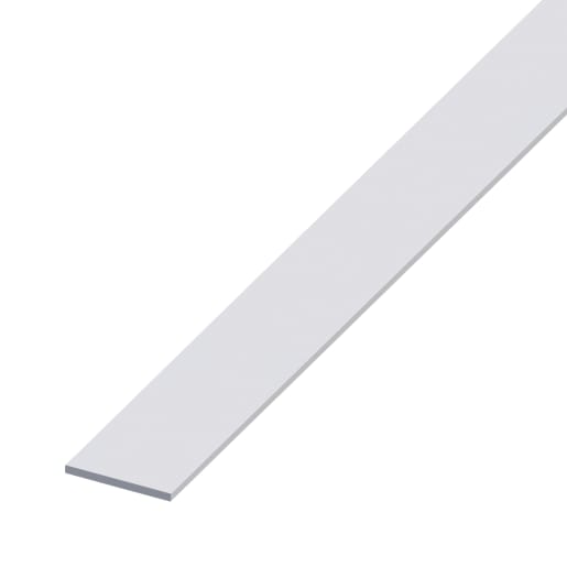 Rothley Silver Anodised Aluminium Flat Bar 2m x 25 x 2mm