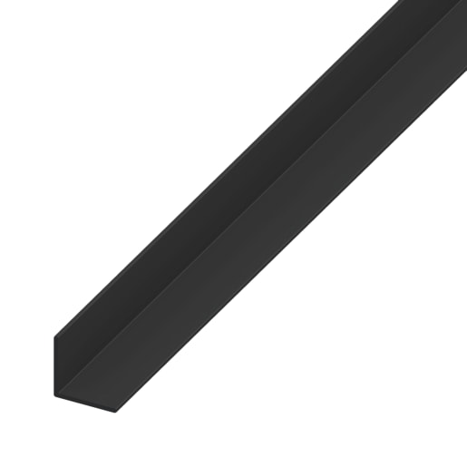 Rothley Black Hard Polyvinyl Chloride Equal Sided Angle Strip 1m x 20 x 1.5mm