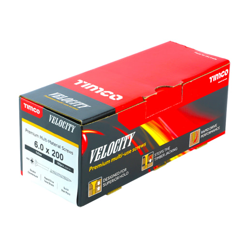 TIMCO Velocity Premium Wood Screw 200 x 6mm (L x Diameter) Box of 100