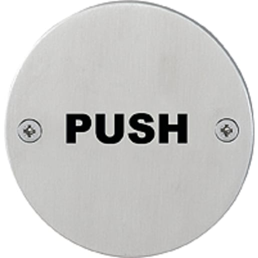 Arrone Push Sign 76mm Satin Stainless Steel AR308-PUSH-SSS
