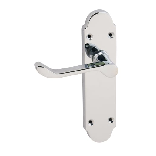 Victorian Lever Latch Door Handle Set Polished Chrome