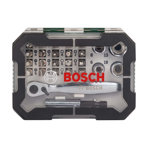 Bosch Screwdriver Bit and Ratchet Set 26 Piece Green