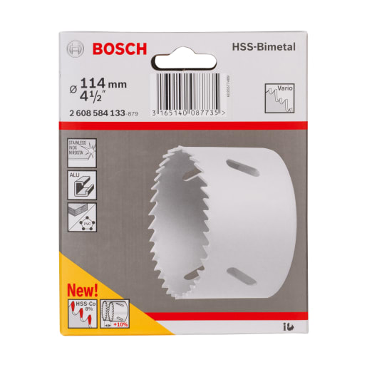 Bosch HSS Bi-Metal Holesaw 114mm Dia