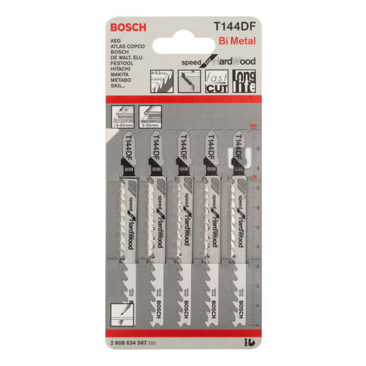 Bosch Jigsaw Blades 100mm Length Blue Pack of 5