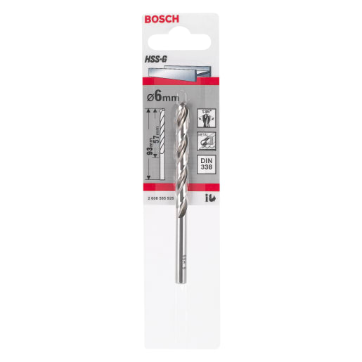 Bosch HSS-G Metal Drill Bit 93 x 6mm Silver