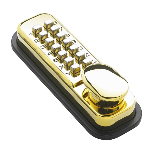 Briton 9160 Push Button Digital Lock 158 x 45 x 50mm Polished Brass