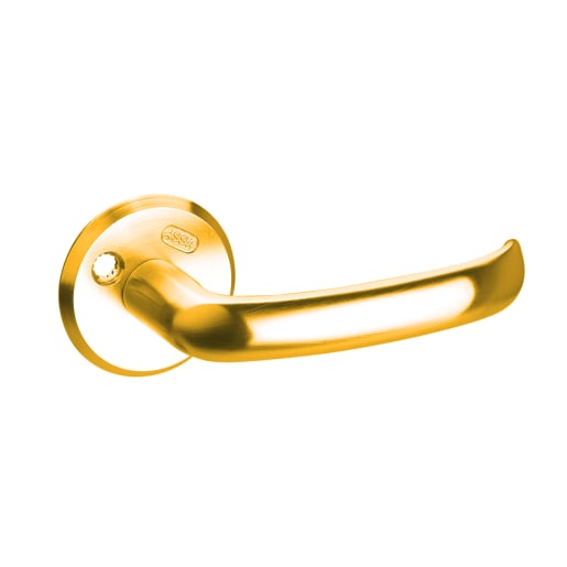 Assa Abloy 6640 Lever on Round Rose Polished Brass