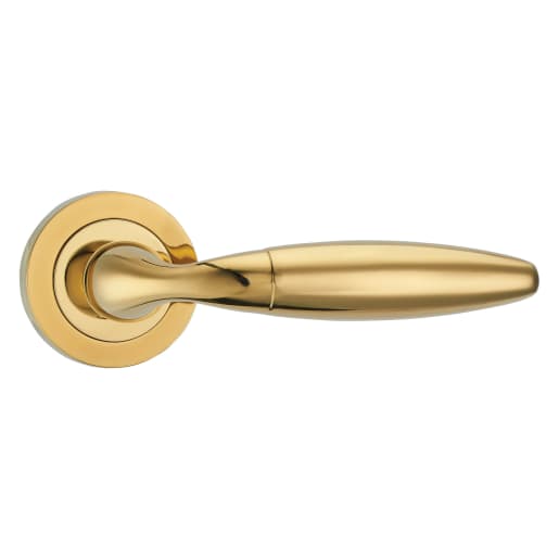 Fortessa Bulbus Lever Door Handles on Rose 130 x 51mm Polished Brass