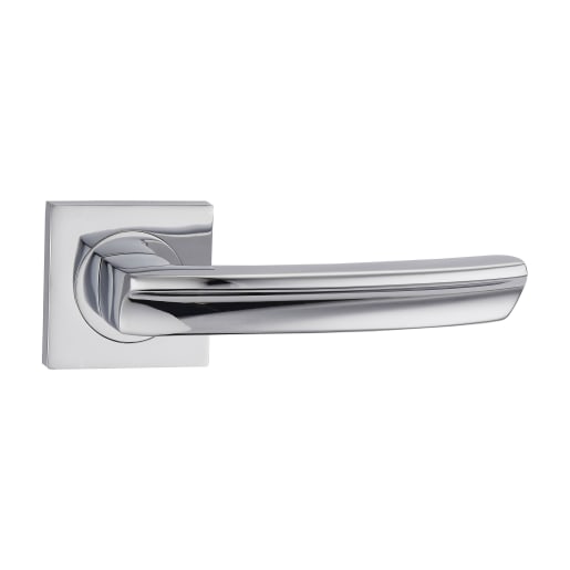 Fortessa Arc Lever Door Handles on Rose 129 x 53mm Polished Chrome