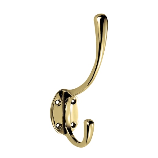 Carlisle Brass Victorian Hat and Coat Hook 132 x 64mm Polished Brass