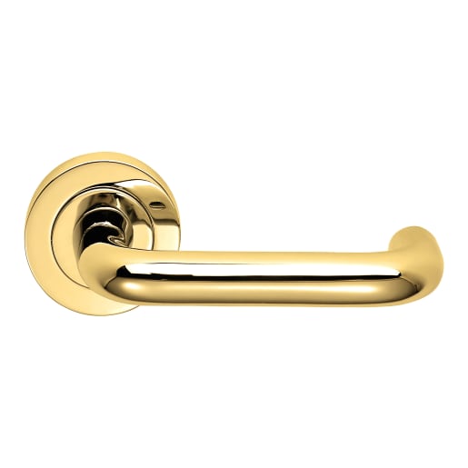 Manital Studio 'H' Lever on Round Rose Polished Brass