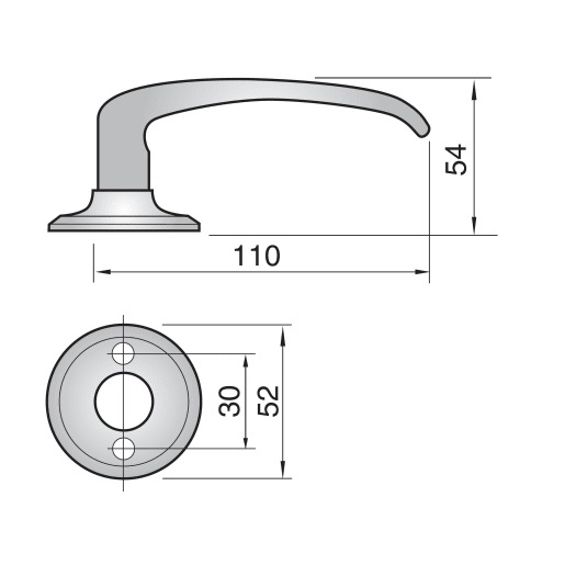 Assa Abloy 6640 Lever on Round Rose Satin Chrome