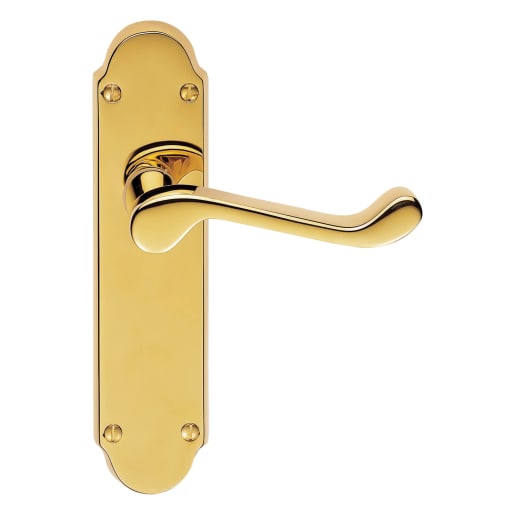 Carlisle Brass Oakley Lever on Latch Backplate Polished Brass