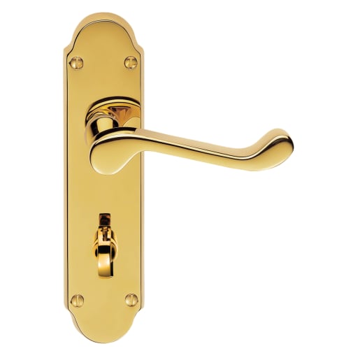 Carlisle Brass Oakley Lever on Bathroom Backplate Polished Brass