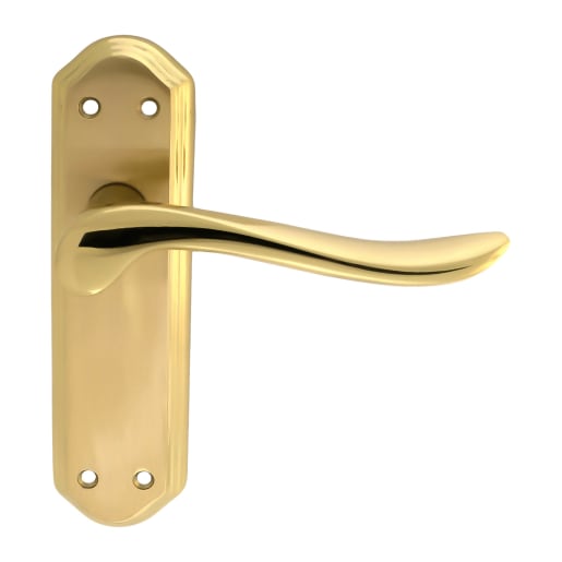 Carlisle Brass Lytham Lever Latch on Backplate Furniture Polished Brass