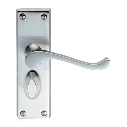 Carlisle Brass Victorian Scroll Lever Short Privacy Backplate Polished Chrome