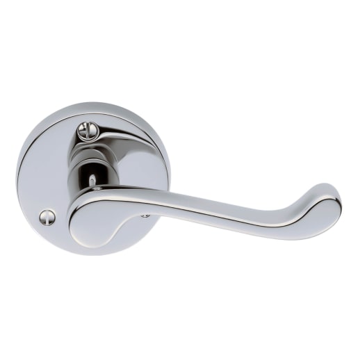 Carlisle Brass Victorian Scroll Lever on Round Rose Polished Chrome