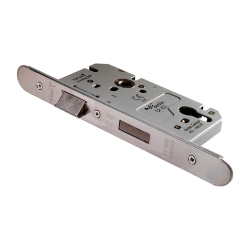 Eurospec Din Euro Profile Sashlock Radius Forend 60mm Satin Stainless Steel
