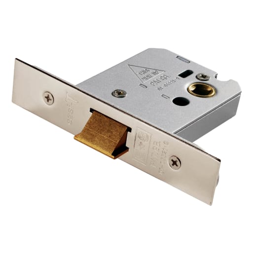 Eurospec Easi-T Flat Latch Lock 76mm Backset Satin Stainless Steel