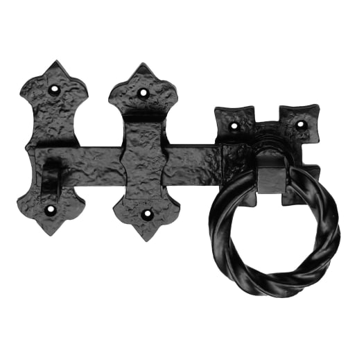 Carlisle Brass Ring Handle Gate Latch 152mm Black Antique