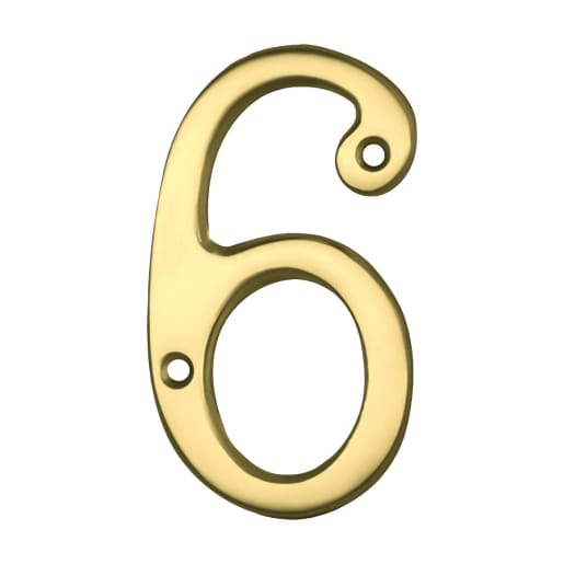 Carlisle Brass Numeral '6' or '9' Face Fix Number 76mm Polished Brass
