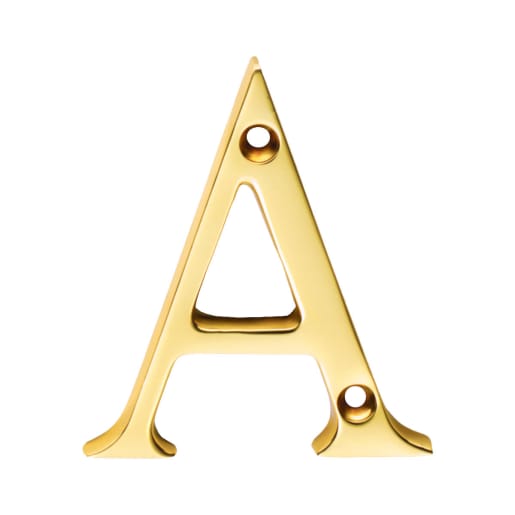 Carlisle Brass Letter Face Fix Letter 'A' 53mm Polished Brass