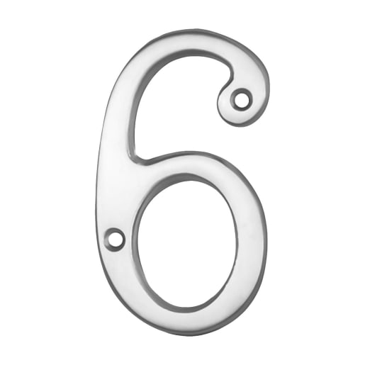 Carlisle Brass Numeral '6' Face Fix Number 76mm Polished Chrome
