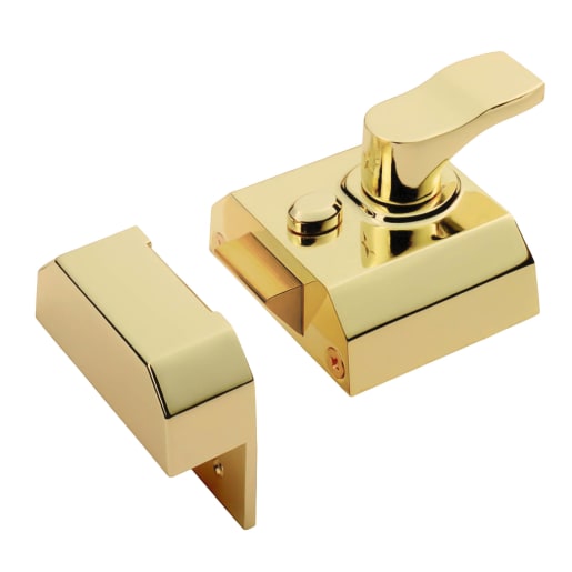 Eurospec Deadlocking Rim Cylinder Nightlatch 40mm Electro Brassed