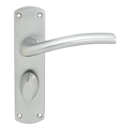 Serozzetta Cuatro Lever on Bathroom Backplate Satin Chrome