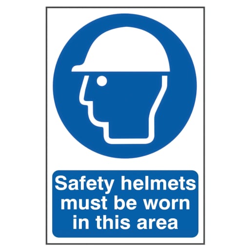 'Safety Helmets Must Be Worn In This Area' Sign 200mm x 300mm