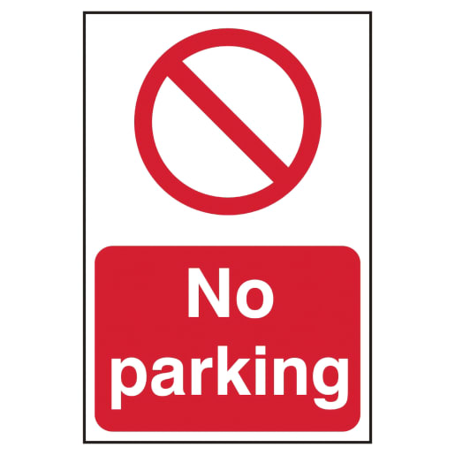 No Parking' Sign, Self-Adhesive Semi-Rigid PVC 200mm x 300mm