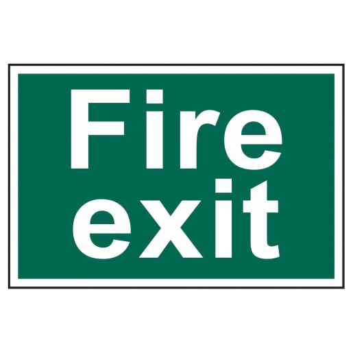 Fire Exit (text only)' Sign, 300mm x 200mm