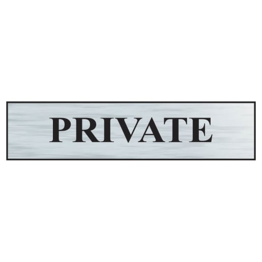 Private' Sign BRS 220 x 60mm 