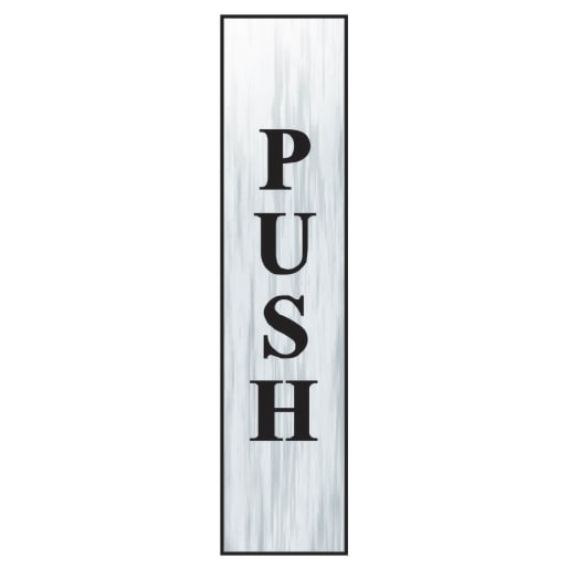 Push Vertical' Sign BRS 220 x 60mm 