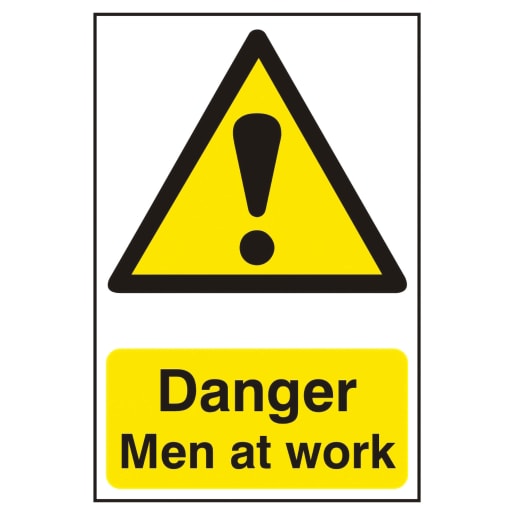 Danger Men At Work' Sign 400mm x 600mm