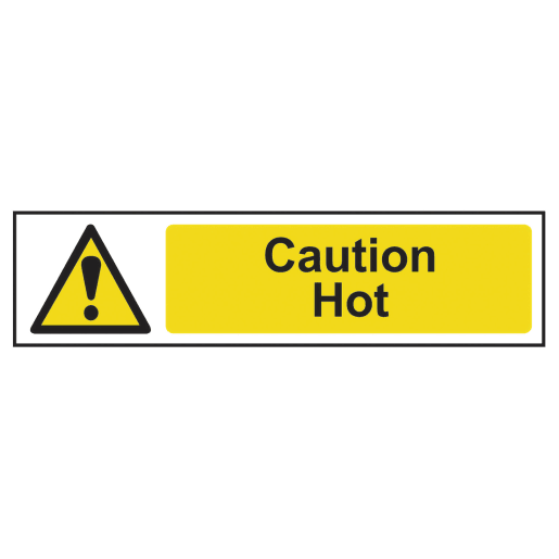 Caution Hot' Sign 200mm x 50mm